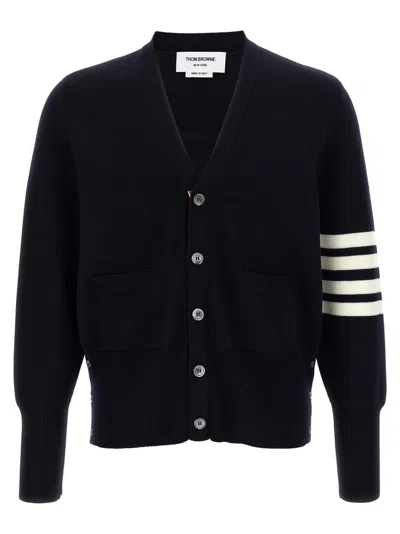 THOM BROWNE BLUE 4-BAR WOOL CARDIGAN