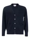 Shop Thom Browne Blue 4bar Cardigan