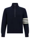 Thom Browne 4bar Half Zip Sweater In Blue