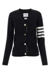Thom Browne 4-bar Stripes Cashmere Cardigan In Dark Blue
