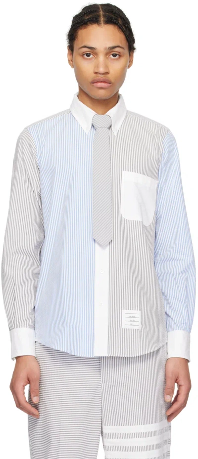 Thom Browne Blue & Gray Funmix Shirt In 035 Med Grey