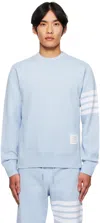 Thom Browne Engineered 4-bar Loopback Sweatshirt In Blue