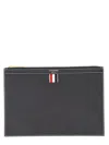 Thom Browne Blue Clutch With Logo Detail In Leather Man In Blue