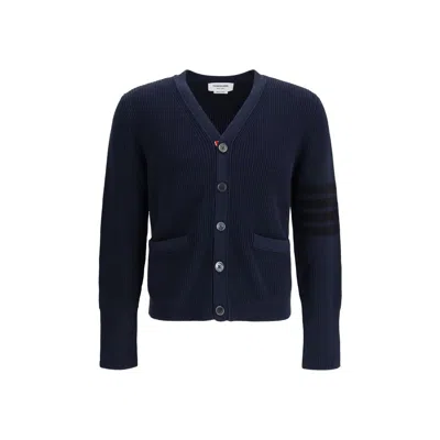 Thom Browne V-neck Cardigan In Blue