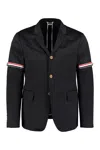 Thom Browne Blue Cotton Clothing Jackets In Black