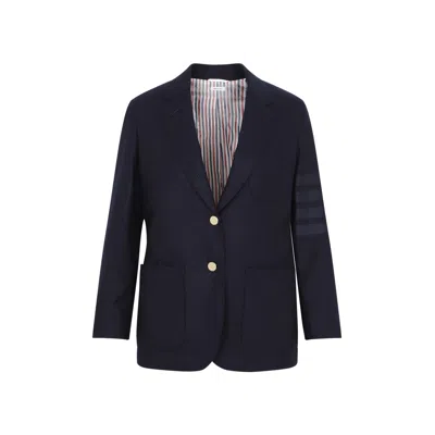 Thom Browne Blue Cotton Jacket For Women