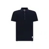 Thom Browne Blue Cotton Polo Shirt In Blue