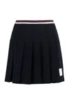 THOM BROWNE BLUE COTTON SKIRT FOR WOMEN