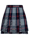 Thom Browne Mini Skirt With Pleated Design And Tricolor Detail In Multicolor