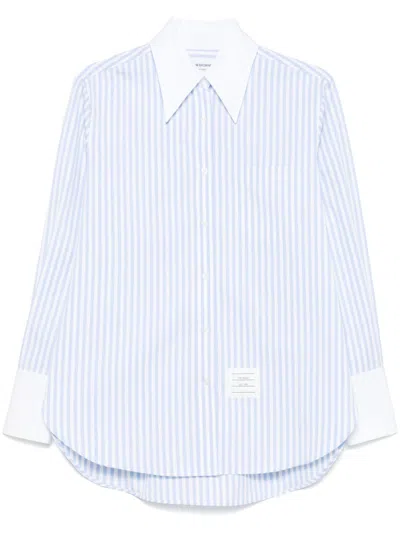 Thom Browne Blue Cotton Striped Shirt