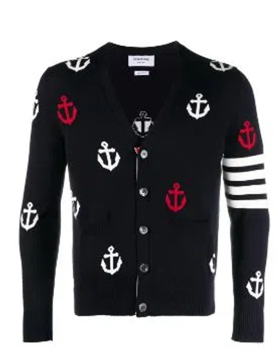 THOM BROWNE THOM BROWNE BLUE COTTON SWEATERS