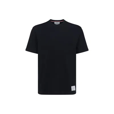 THOM BROWNE BLUE COTTON T-SHIRT
