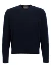 Thom Browne Wool Piqué Crewneck Pullover In Dark Blue