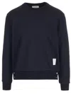 Thom Browne Tricolor Intarsia Design Cotton Sweatshirt In Black