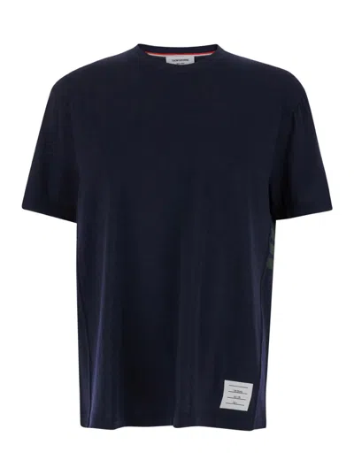 THOM BROWNE BLUE CREWNECK T-SHIRT