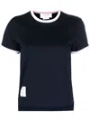 Thom Browne Cotton T-shirt With Logo Patch In Black