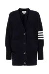 Thom Browne Dark Blue Cotton Oversize Cardigan In Blue