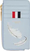 Thom Browne Blue Feather 3d Print Coin Wallet