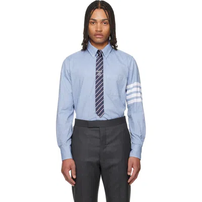 Thom Browne Blue Flannel 4-bar Shirt