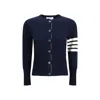 Thom Browne Virgin Wool Cardigan In Blue