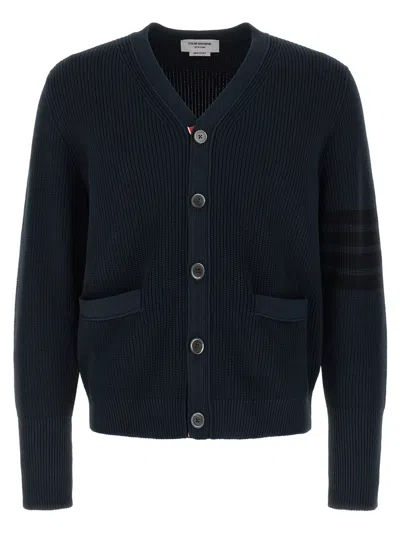 Thom Browne Men Blue Garment Dye Cardigan