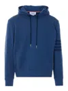 Thom Browne Blue Solid Loopback Overdyed 4-bar Hoodie In Blue