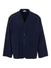Thom Browne Blue Jacket With Frontal Buttons Closure In Blue