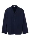 Thom Browne Blue Jacket With Frontal Buttons Closure In Blue