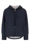 Thom Browne Navy Blue Polyester Down Jacket In Navy Blue