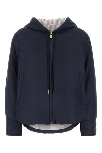 THOM BROWNE NAVY BLUE POLYESTER DOWN JACKET