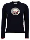 Thom Browne Blue Jacquard Pattern Sweater In Blue