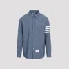 Thom Browne 4-bar Chambray Shirt In Blue