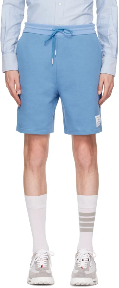 Thom Browne Blue Mid-thigh Shorts In 450 Blue