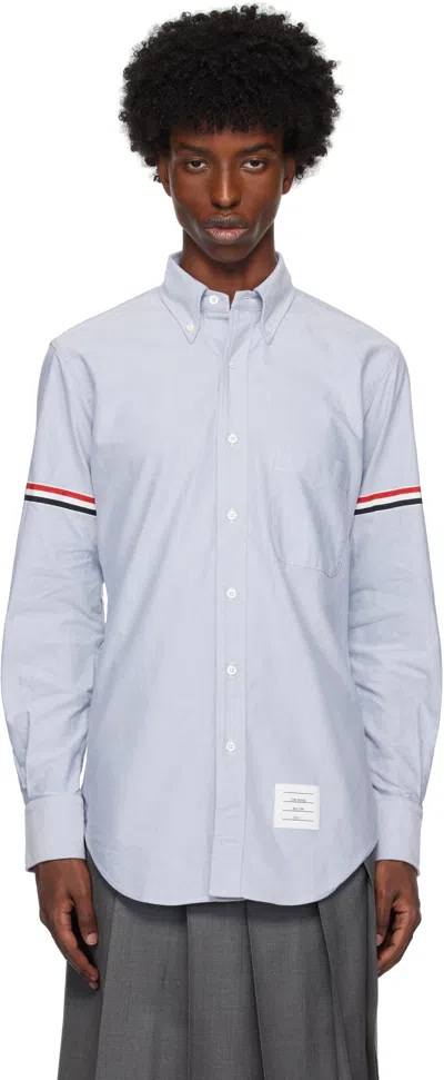 Thom Browne Blue Oxford Classic Armbands Shirt In 480 Light Blue