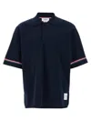 Thom Browne Logo Embroidered Polo T-shirt In Blue