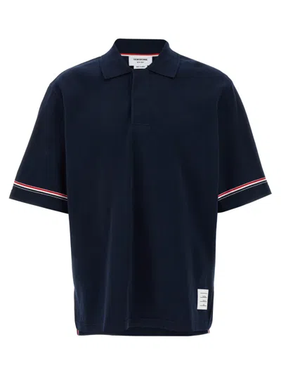 THOM BROWNE BLUE POLO SHIRT
