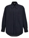 Thom Browne Button-up Overshirt Checkered Pattern In Blue
