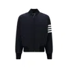 Thom Browne 4-bar Striped-panel Bomber Jacket In Blue