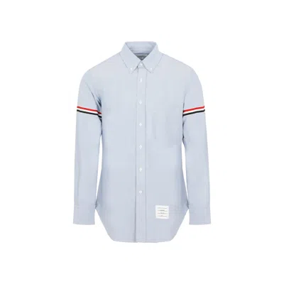 Thom Browne Blue Rwb Stripe Cotton Shirt For Men