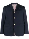 Thom Browne Single-breasted Cropped-sleeve Blazer In Blue