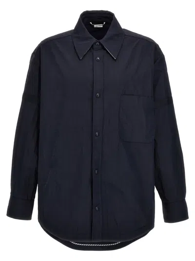 THOM BROWNE BLUE SNAP FRONT OVERSHIRT