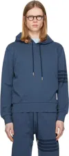 Thom Browne Blue Solid Loopback Overdyed 4-bar Hoodie