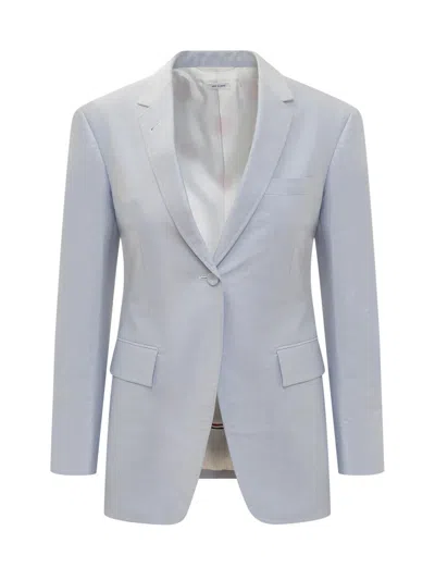 Thom Browne Cotton Oxford Blazer In Sky Blue