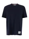 Thom Browne Blue T-shirt With Logo Patch