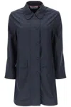 THOM BROWNE BLUE UNLINED PARKA JACKET IN RIPSTOP FOR WOMEN