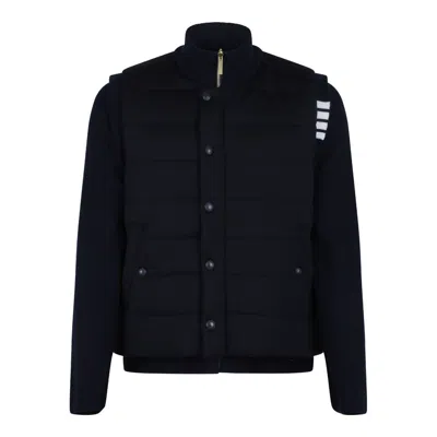 Thom Browne Blue Virgin Wool Jackets In Black