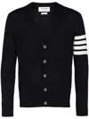 Thom Browne 4-bar Cotton Cardigan For In Blue