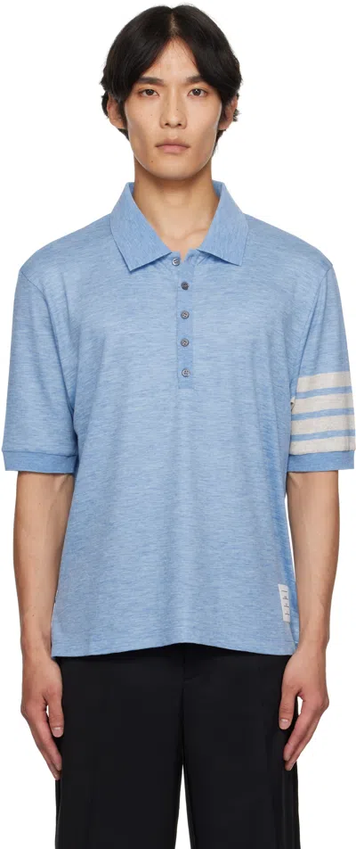 Thom Browne Short-sleeved Polo Shirt In Blue