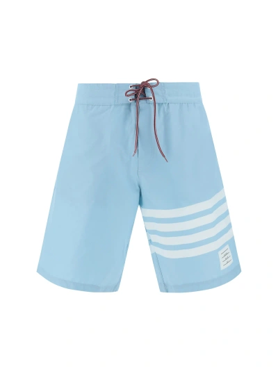 Thom Browne Board Swimshorts In Medium Blue