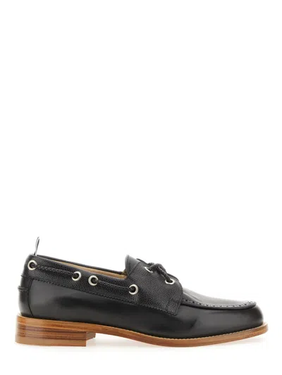 Thom Browne Boat Moccasin In Black